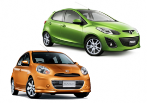 nissan-march and mazda 2