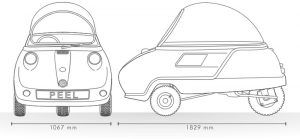 ขนาดรถยนต์จิ๋ว Peel Trident 