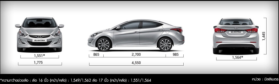 Dimension Hyundai Elantra 2014