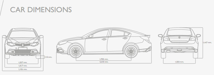 MG6 Car Dimensions