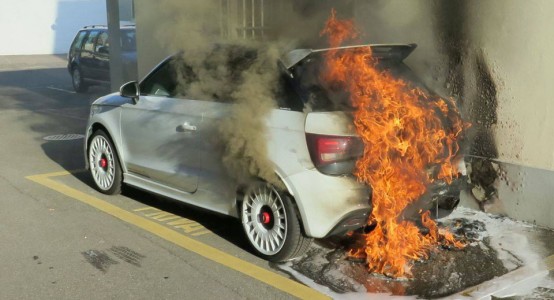 Audi A1 Quattro Burned down