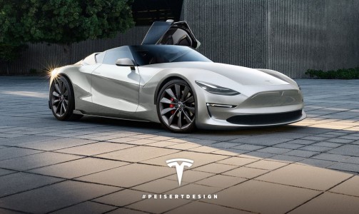 Rendered Tesla Roadster