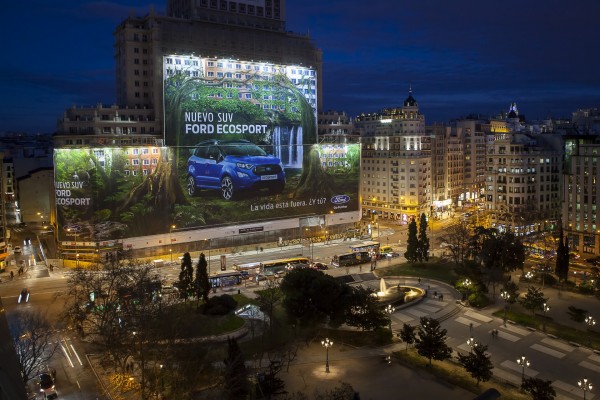 The enormous new Ford EcoSport billboard in Madrid, Spain, is th