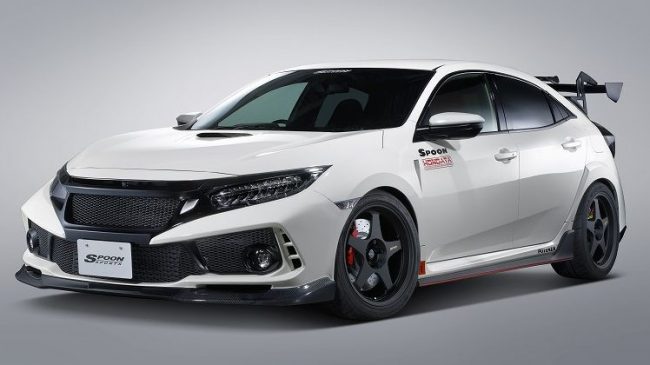 ด้านหน้า Honda Civic Type R เสริมหล่อสวมแต่งชุด Spoon รอบคัน